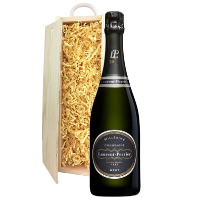 Laurent Perrier Brut Millesime Vintage 2012  75cl In Wooden Sliding Lid Gift Box